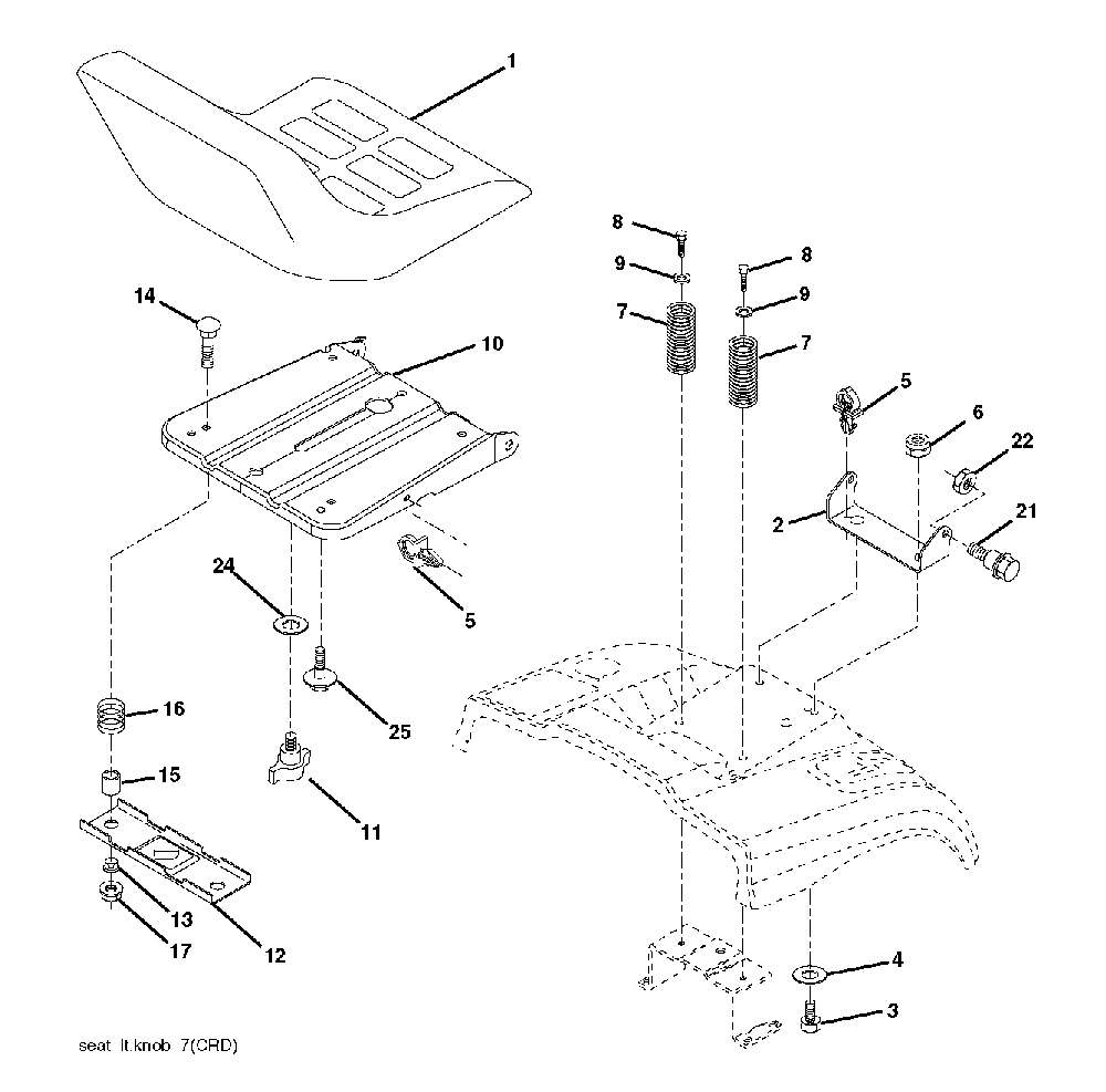Seat Diagram and Parts List for CTH200TWIN (96061022701)(2008-11) Husqvarna Lawn Tractor