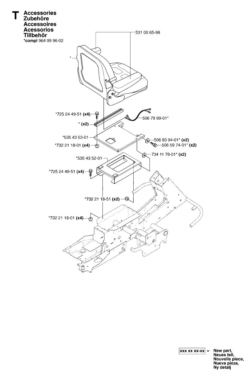 Accessories 2 Diagram and Parts List for PF21AWD (953536501)(2005-04) Husqvarna Lawn Tractor
