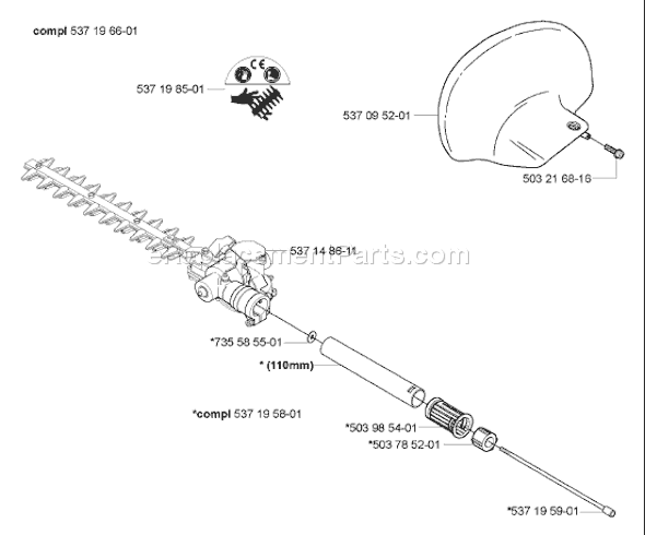 Page A Diagram and Parts List for HA110 2005-02 Husqvarna Trimmer
