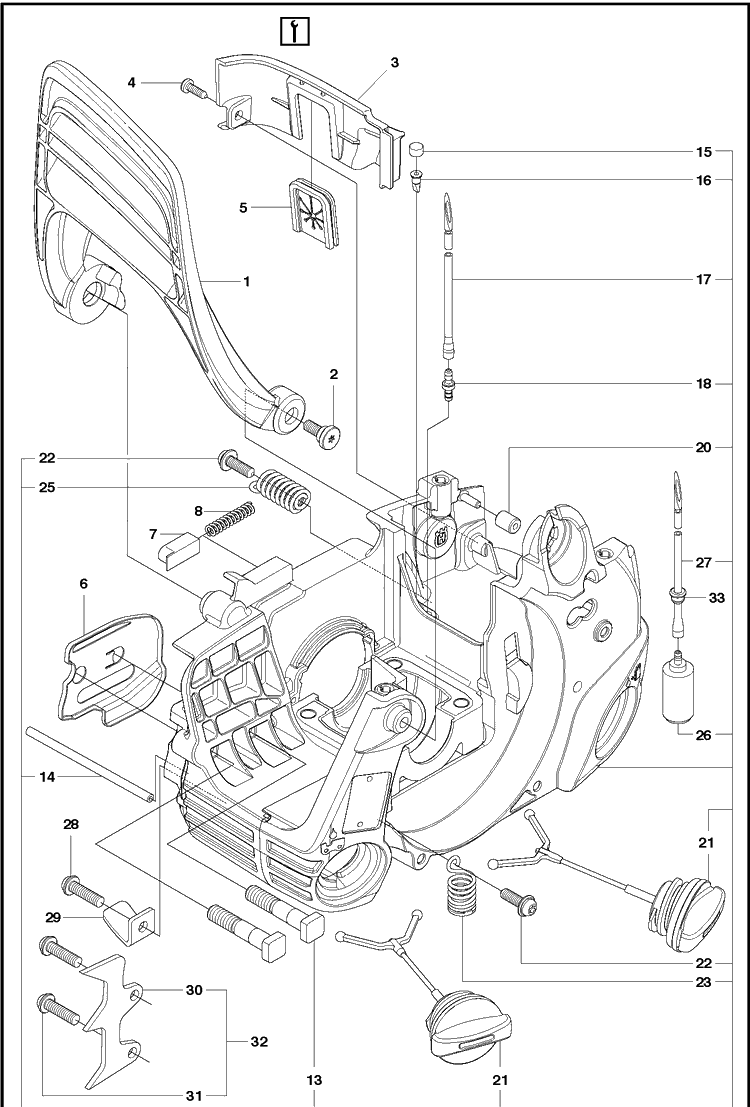 Fuel Tank And Handle Diagram and Parts List for 120MARKII (967861901)(2018-05) Husqvarna Chainsaw