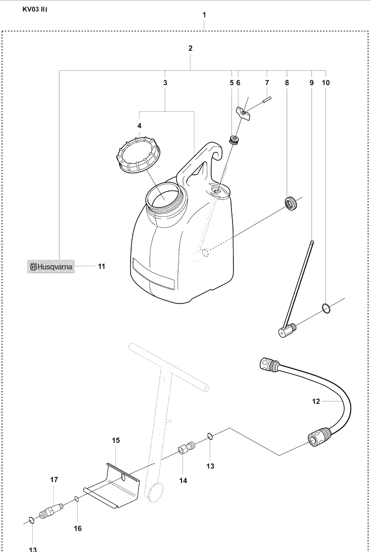 Page B Kv03 Iii Diagram and Parts List for KV03III 2007-07 Husqvarna Lawn Tractor Accessories