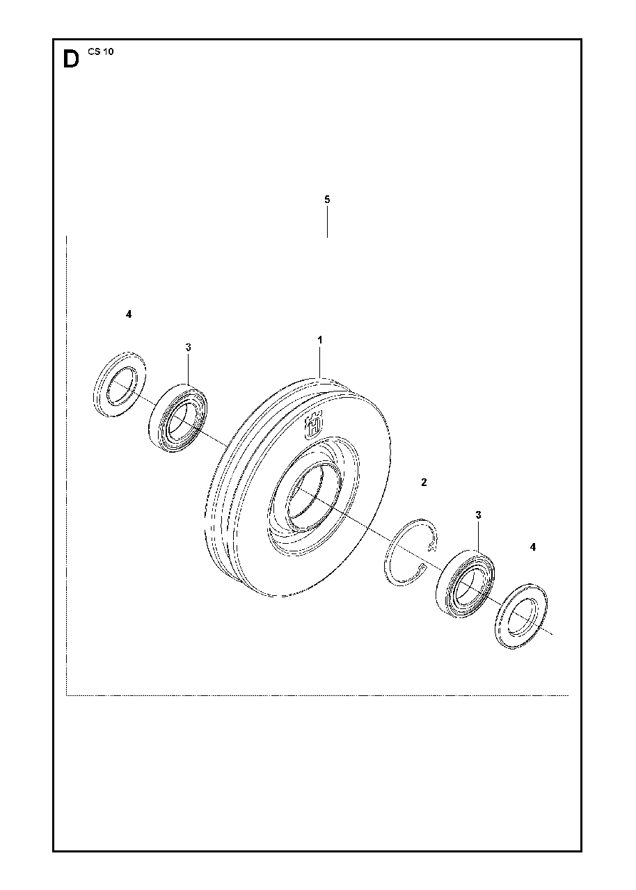 Wheel Assembly Diagram and Parts List for CS10 2012-11 Husqvarna Circular Saw