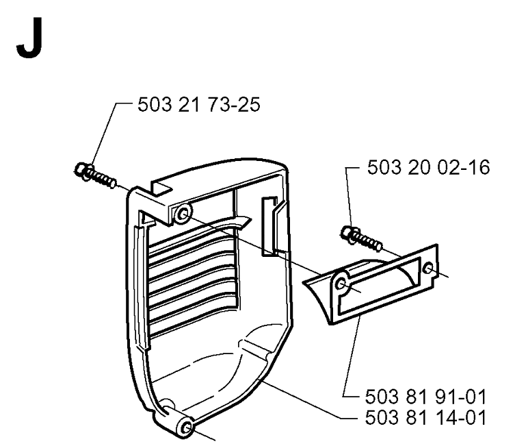 Muffler Cover Diagram and Parts List for 335XPT 19970500001-19991000000 Husqvarna Chainsaw