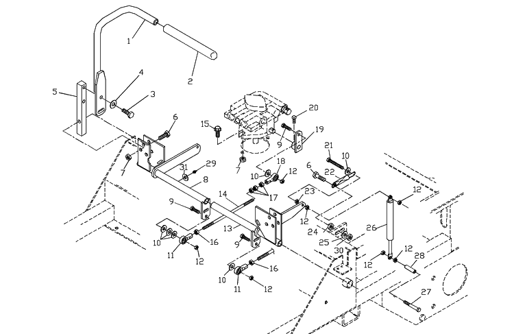 Motion Control Assembly Diagram and Parts List for ZTHKW4218 2000-05 Husqvarna Lawn Mower