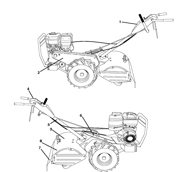 Decals Diagram and Parts List for CRT1350LS (96093001601)(2011-03) Husqvarna Cultivator