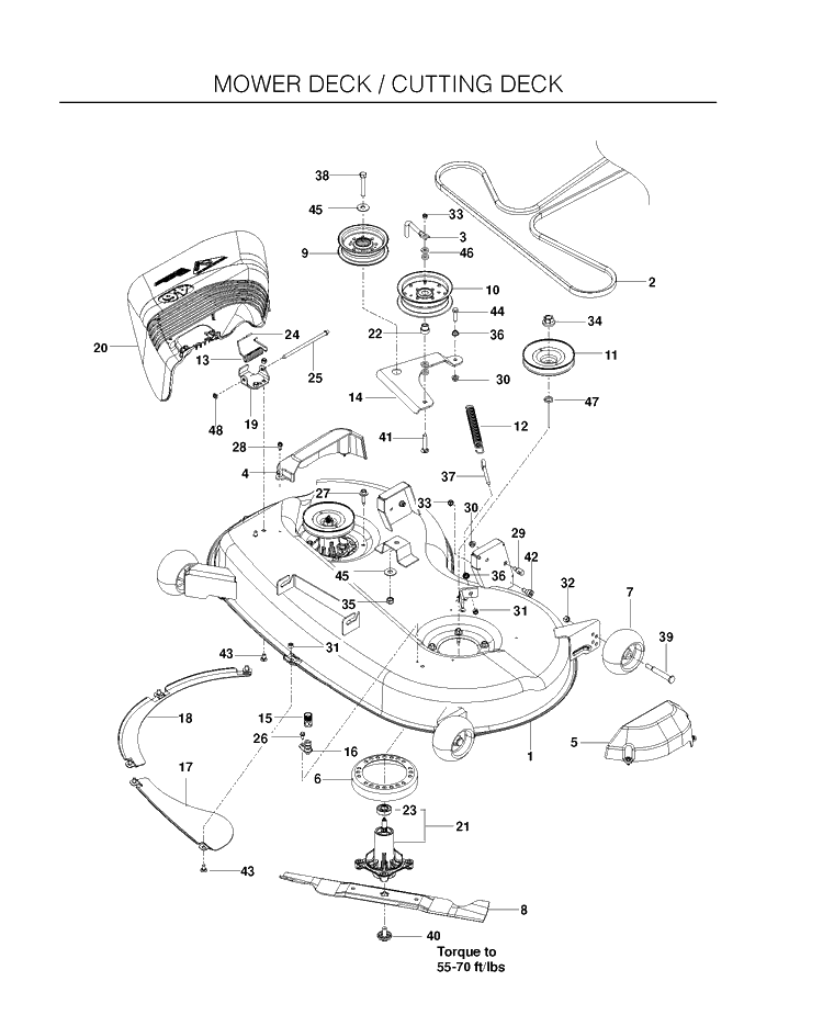 Mower Deck / Cutting Deck Diagram and Parts List for RZ4623 (966764501)(2011-03) Husqvarna Lawn Mower
