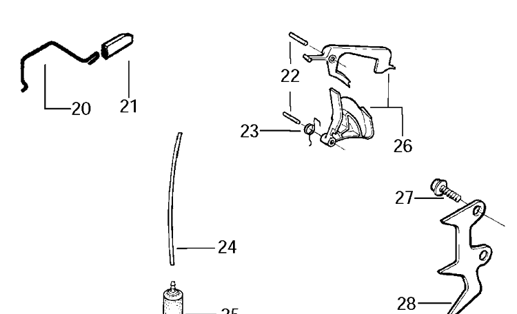 Fuel System Diagram and Parts List for 141 20030100001-20040100000 Husqvarna Chainsaw