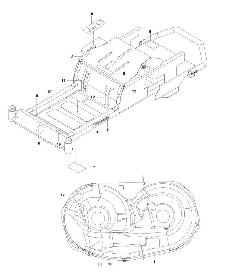 Decals Diagram and Parts List for RZ4219 (966809002)(2013-10) Husqvarna Lawn Mower