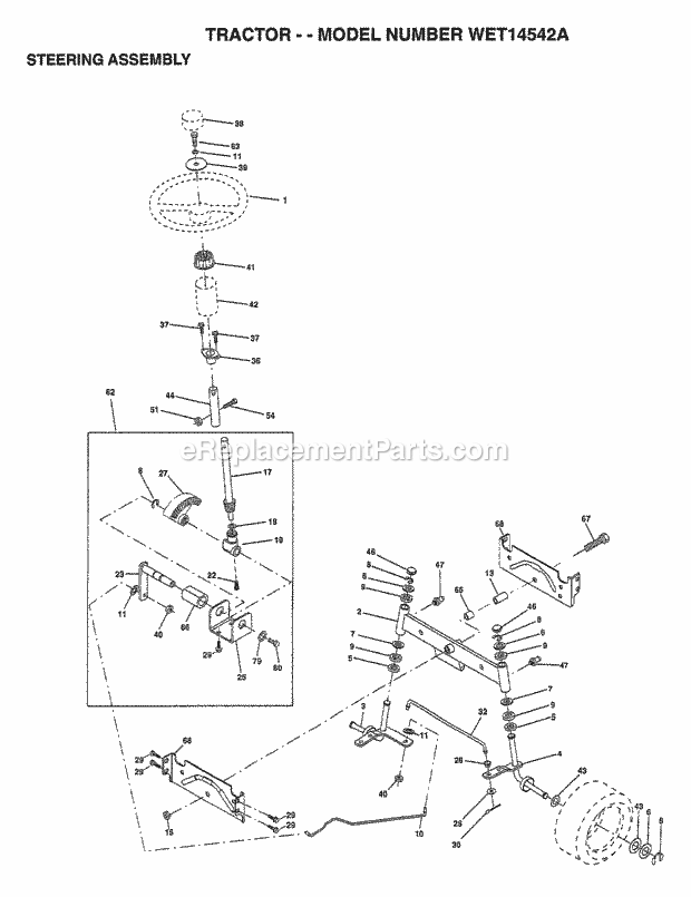 Seat Assembly Diagram and Parts List for WET14542A 1999 Husqvarna Lawn Tractor