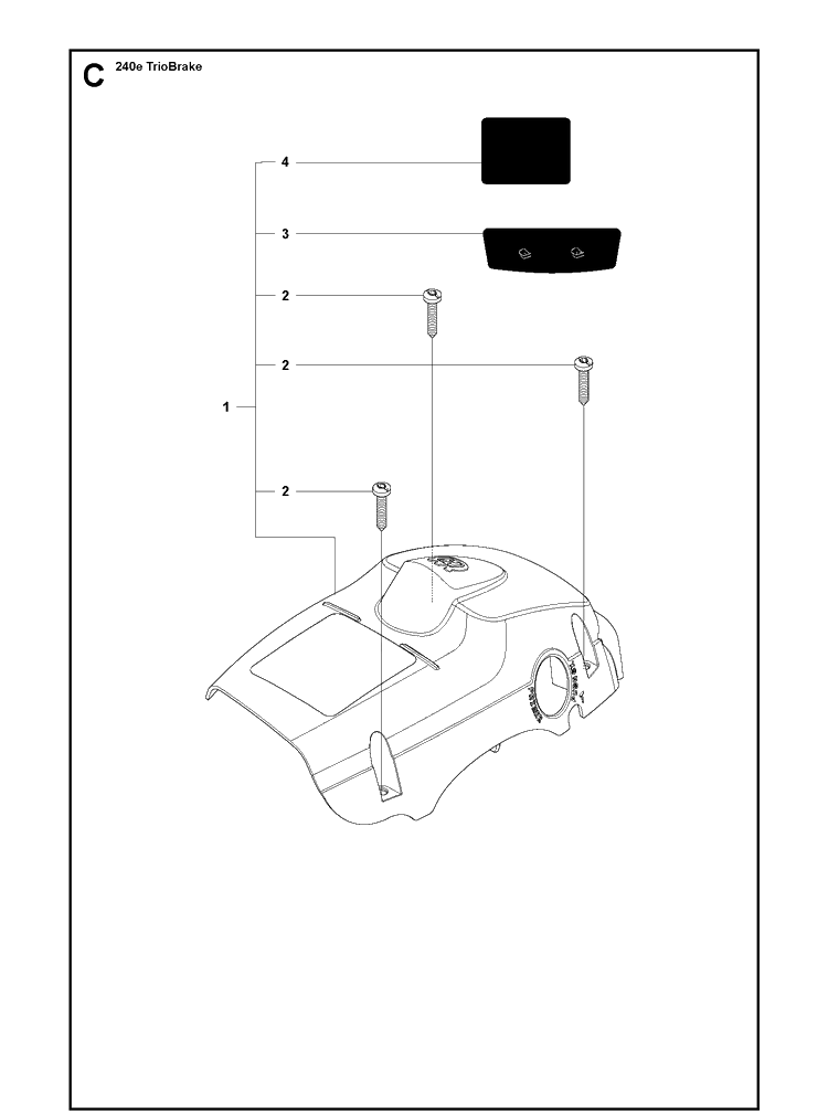 Cover Diagram and Parts List for 240E (TRIOBRAKE)(20100100001-20102300000) Husqvarna Chainsaw