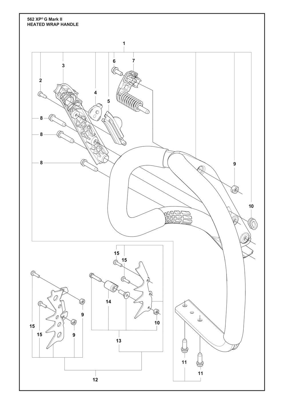 Handle Wrap Heated Diagram and Parts List for 562XPGMARKII  Husqvarna Chainsaw