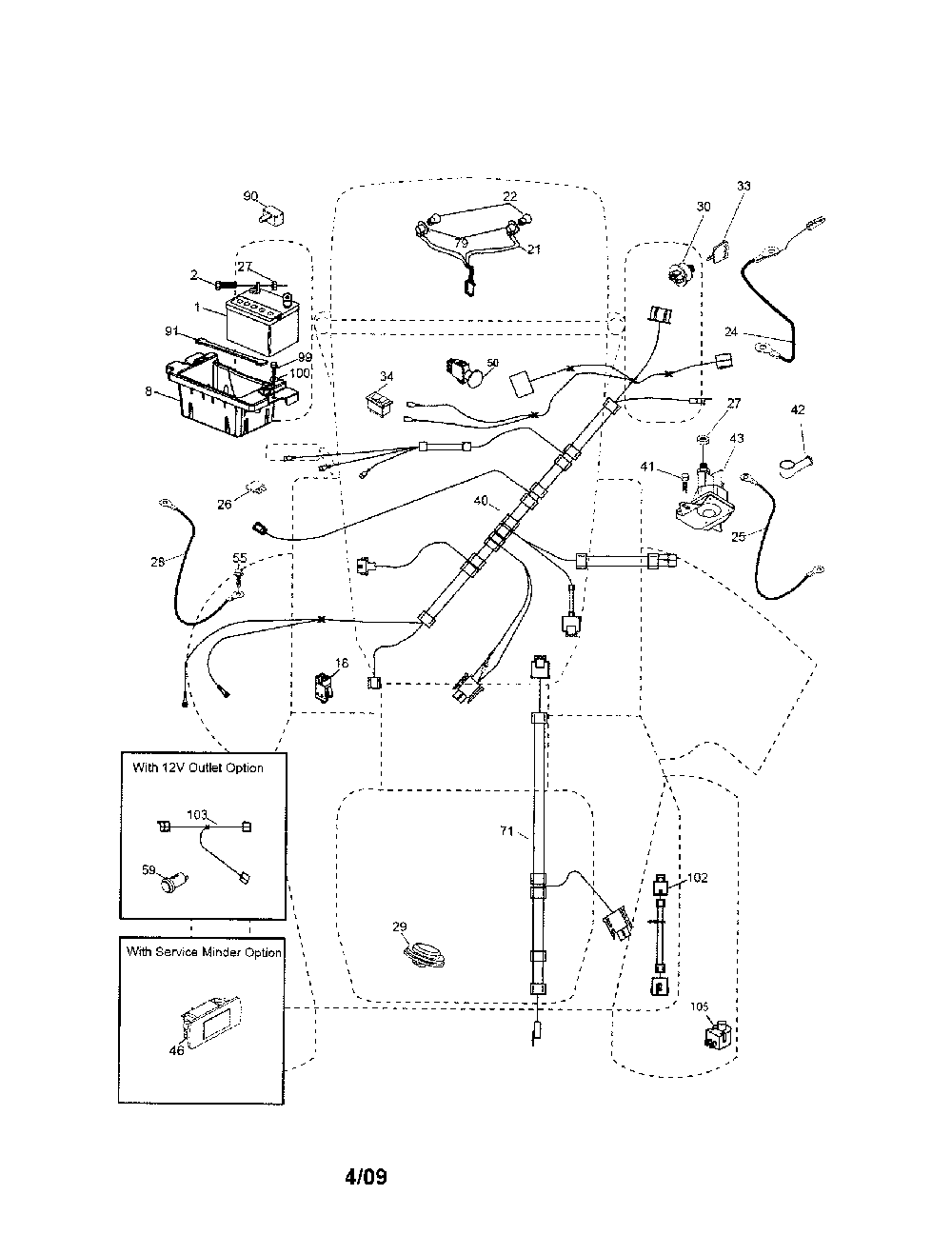 Electrical Diagram and Parts List for YTH2348-917289560  Husqvarna Lawn Tractor