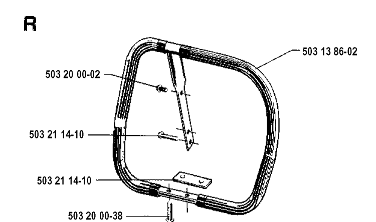 Handle 2 Diagram and Parts List for 3120 19900100001-19942300000 Husqvarna Chainsaw