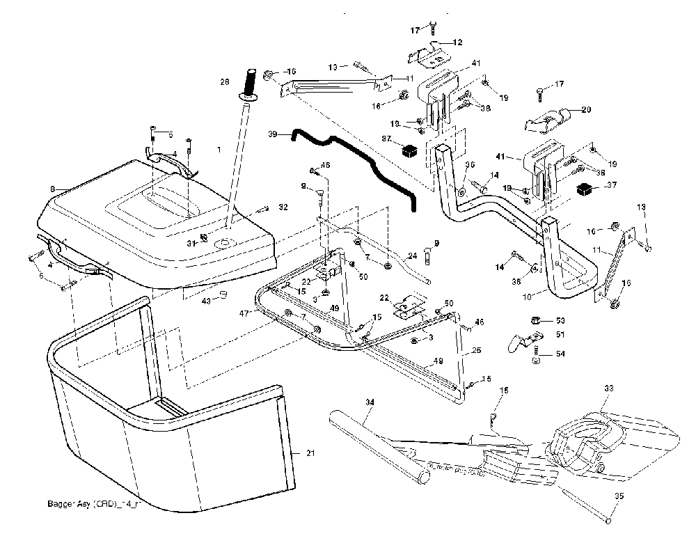 Bagger Diagram and Parts List for CTH220TWIN (96061019003)(2008-11) Husqvarna Lawn Tractor