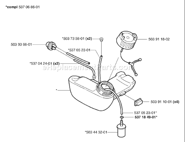 Page G Diagram and Parts List for 326SX 2002-10 Husqvarna Lawn Tractor Accessories