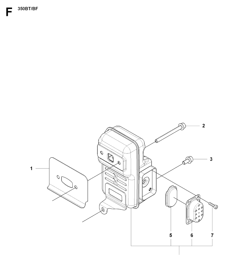 Muffler Diagram and Parts List for 350BT  Husqvarna Leaf Blower / Vacuum