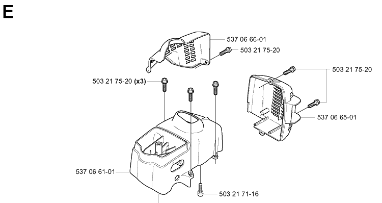 Cover Diagram and Parts List for 326HE4 (X-SERIES)(20013500001-20033100000) Husqvarna Hedge Trimmer