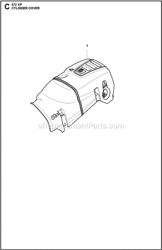 Cylinder Cover Diagram and Parts List for 572XPG  Husqvarna Chainsaw