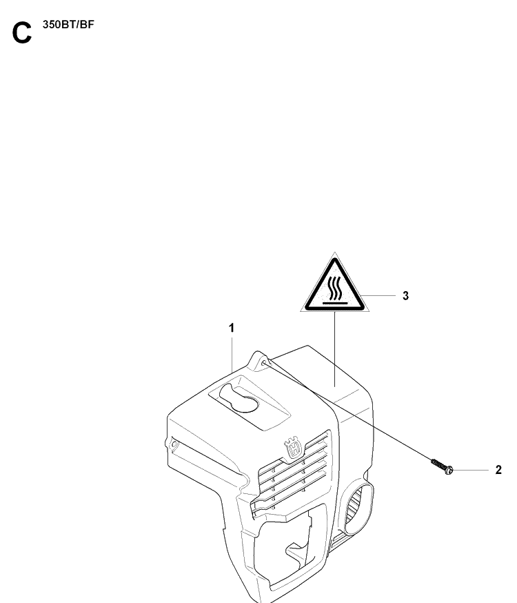 Cylinder Cover Diagram and Parts List for 350BT  Husqvarna Leaf Blower / Vacuum