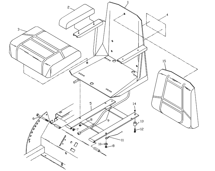 Seat Assembly Diagram and Parts List for ZTHKH4820 2000-05 Husqvarna Lawn Mower