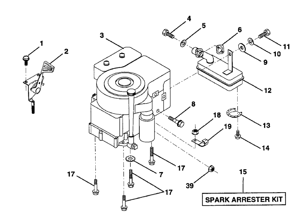 Engine Diagram and Parts List for LR12 (954002701-D)(1996-01) Husqvarna Lawn Tractor