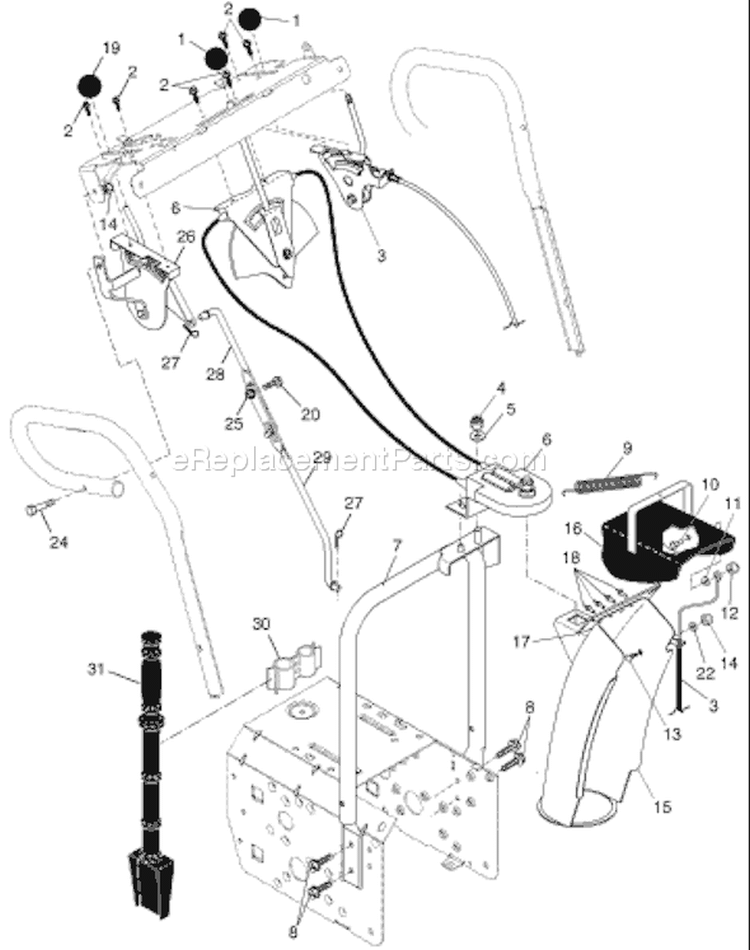 Page C Diagram and Parts List for 8527SBEB 8527 SBEB 96193001100 -2005-12 Husqvarna Snow Blower