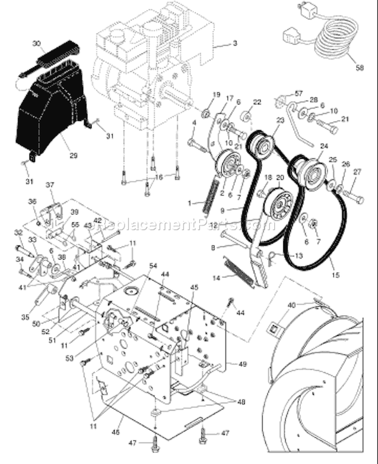 Page B Diagram and Parts List for 8527SBE 8527 SBE 927SBE -96193000300 -2006-05 Husqvarna Snow Blower