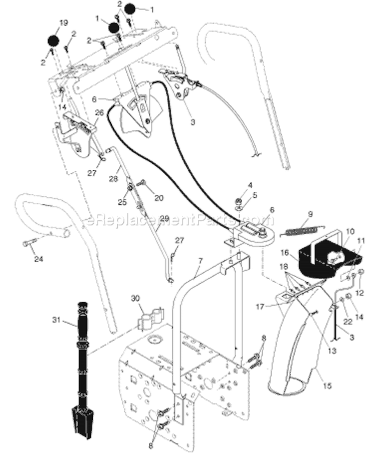 Page C Diagram and Parts List for 8527SBE 8527 SBE 927SBE -96193000300 -2006-05 Husqvarna Snow Blower