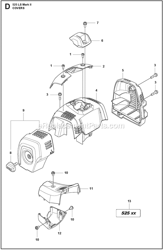 Covers Diagram and Parts List for 525LSMARKII  Husqvarna Trimmer