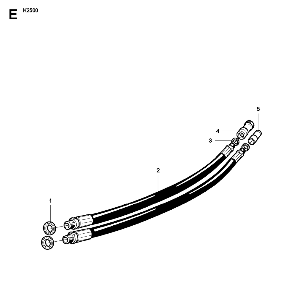 Hose Diagram and Parts List for K2500 2007-01 Husqvarna Circular Saw