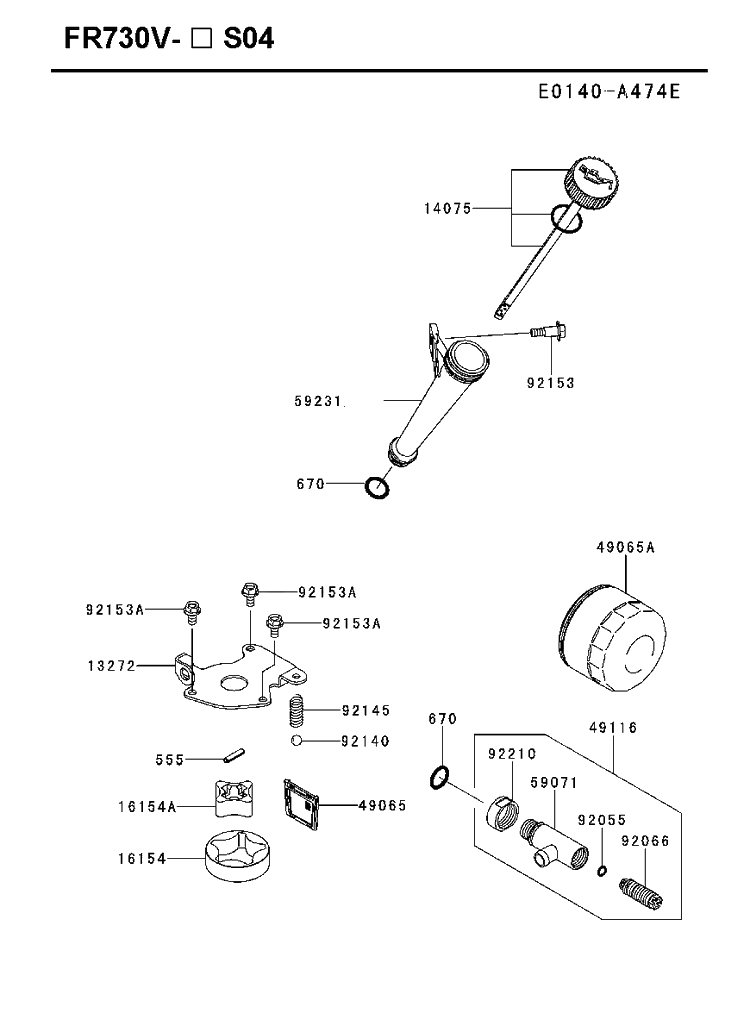 Lubrication Diagram and Parts List for FR730V-ES04 2018-11 Husqvarna Engine