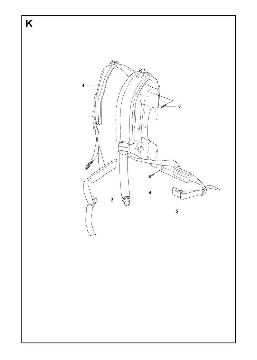 Harness Diagram and Parts List for 356BF (X-SERIES)(20144900001-Current) Husqvarna Leaf Blower / Vacuum