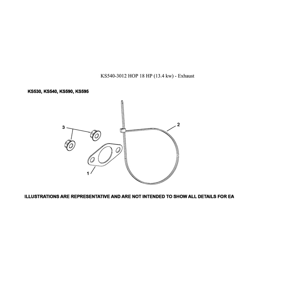 Engine >> Exhaust Diagram and Parts List for 96041039400  Husqvarna Lawn Tractor