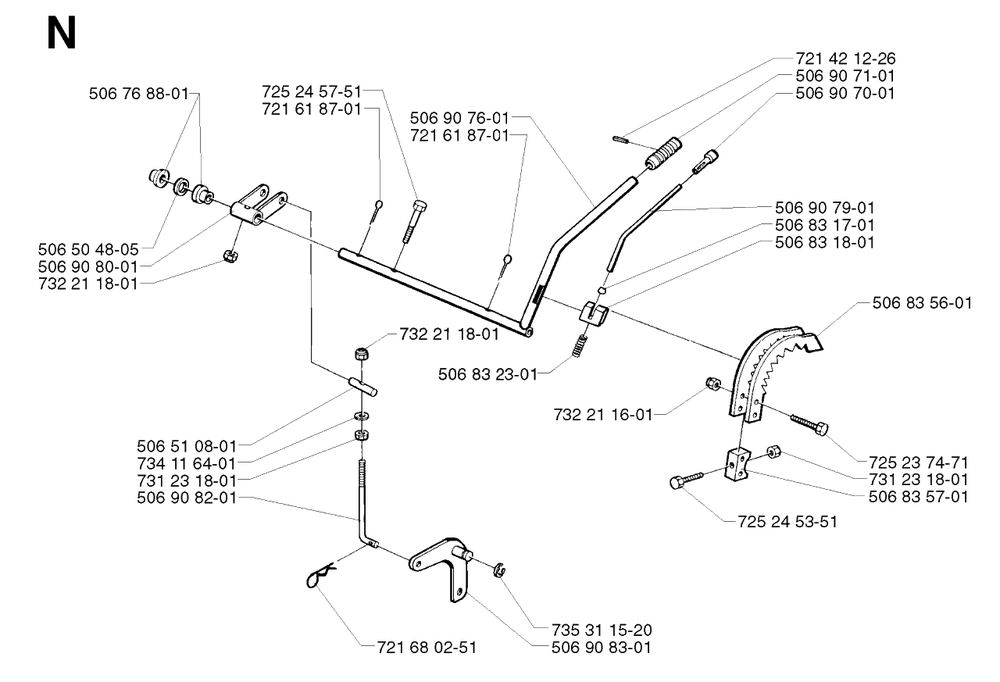 Controls 2 Diagram and Parts List for R11 2002-02 Husqvarna Lawn Tractor