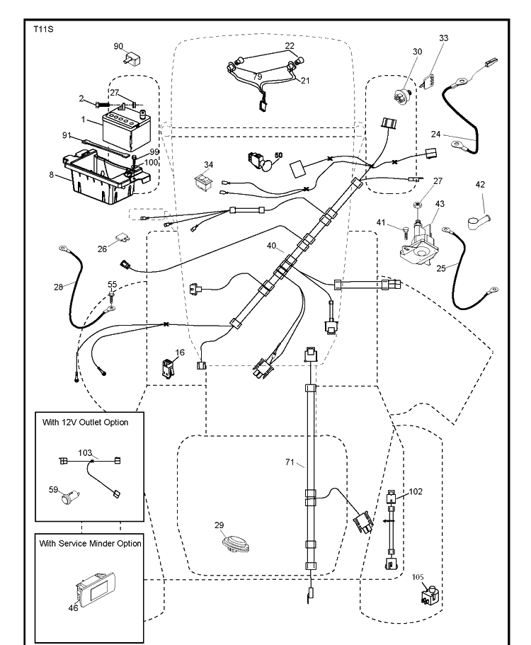 Electrical Diagram and Parts List for YTH2348-240443 2012-11 Husqvarna Lawn Tractor