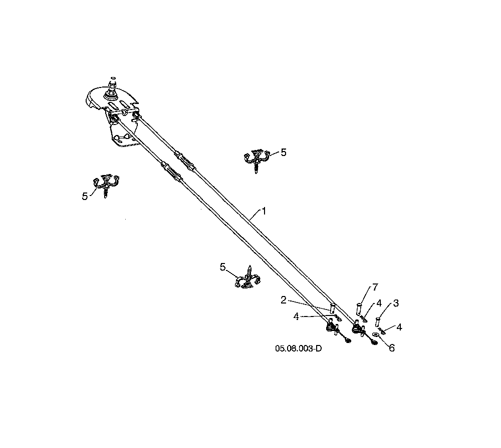Cable rotator Diagram and Parts List for 96193010106  Husqvarna Snow Blower
