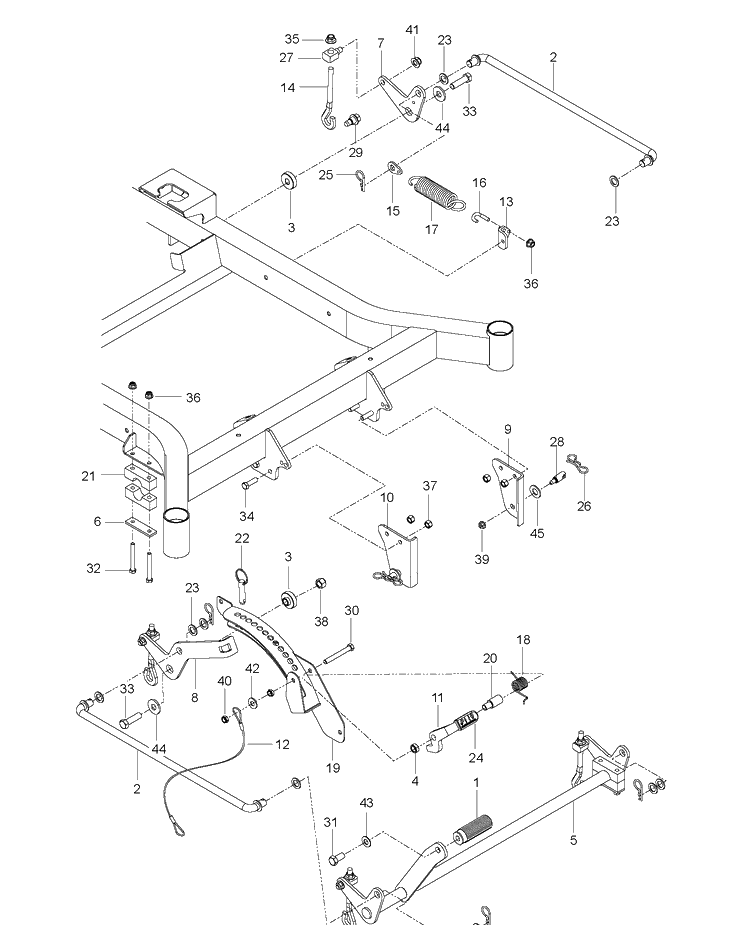 Mower Lift / Deck Lift Diagram and Parts List for MZ48 (96766590100)(2017-02) Husqvarna Lawn Mower