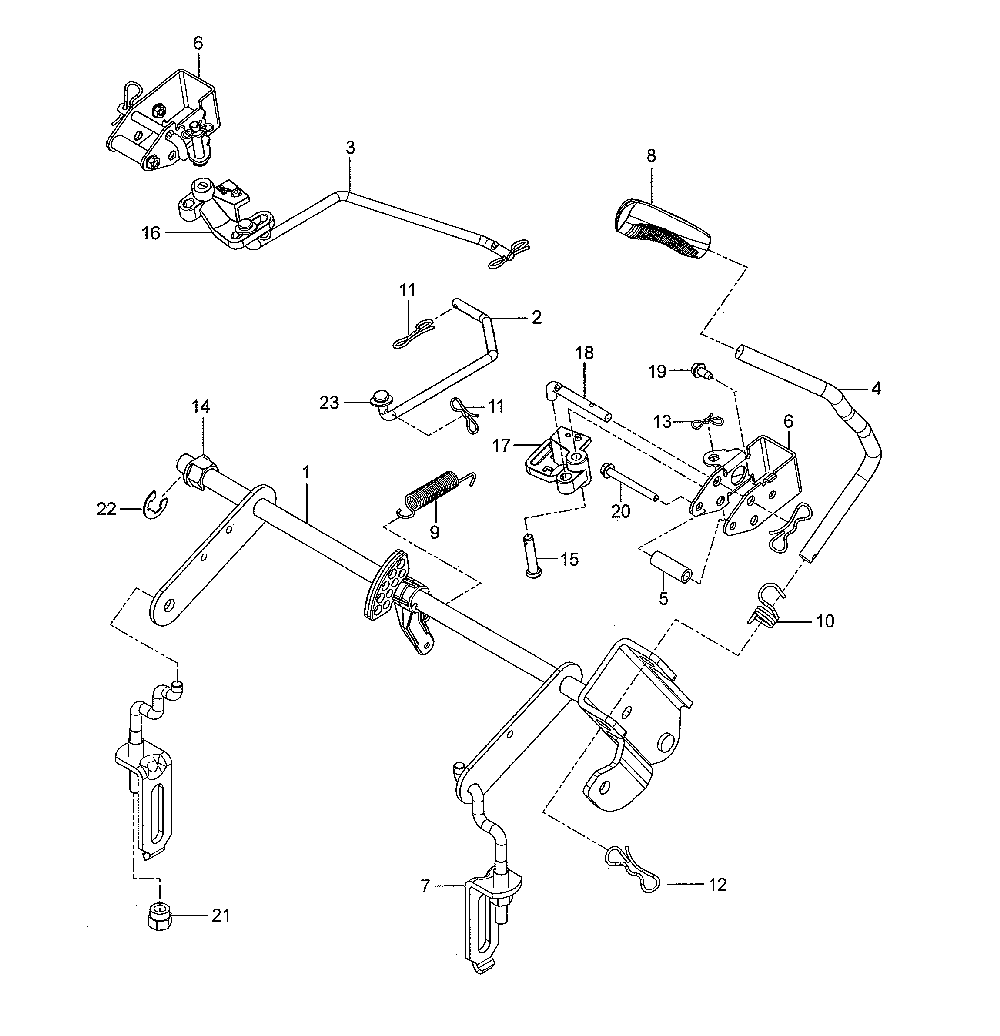 Brake/lift Diagram and Parts List for 967844901-00  Husqvarna Lawn Mower