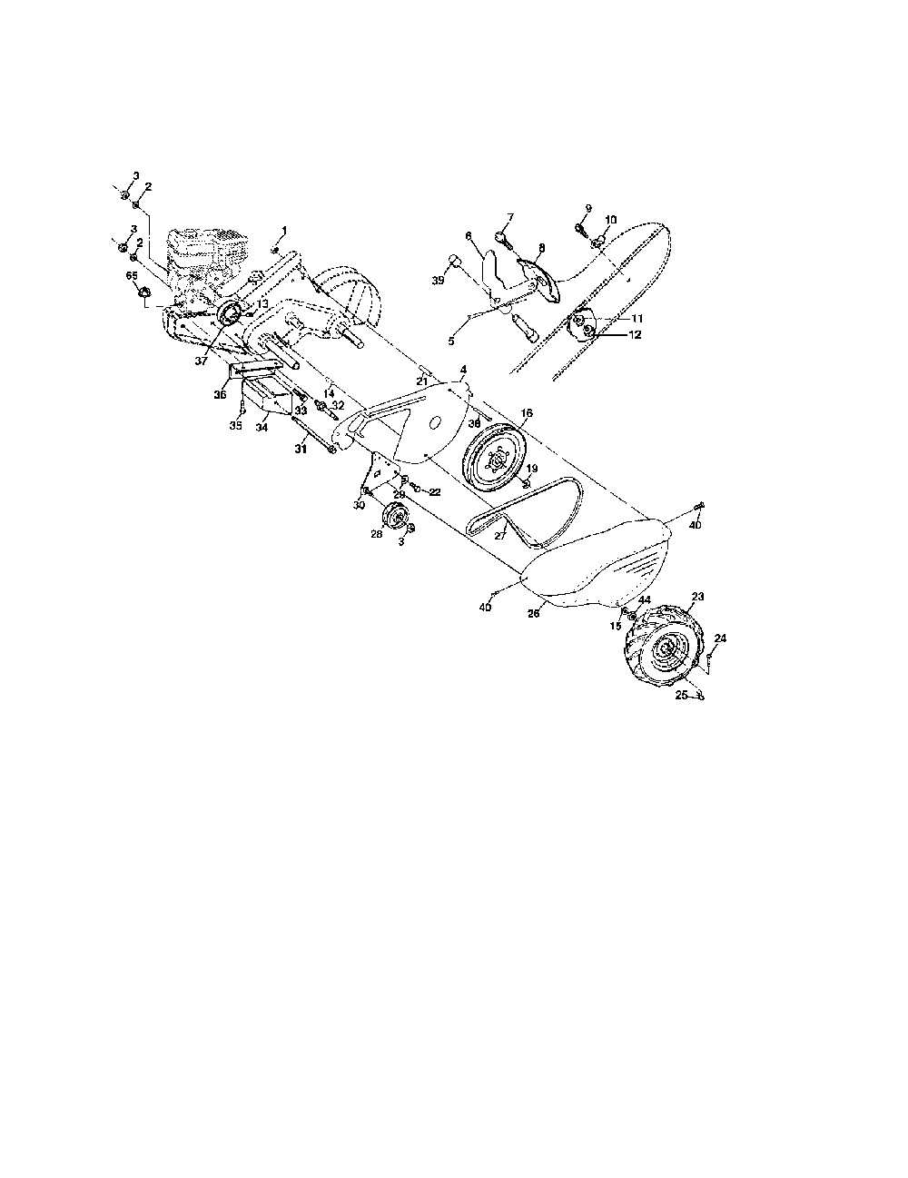 Mainframe, left side Diagram and Parts List for 917296250  Husqvarna Tiller