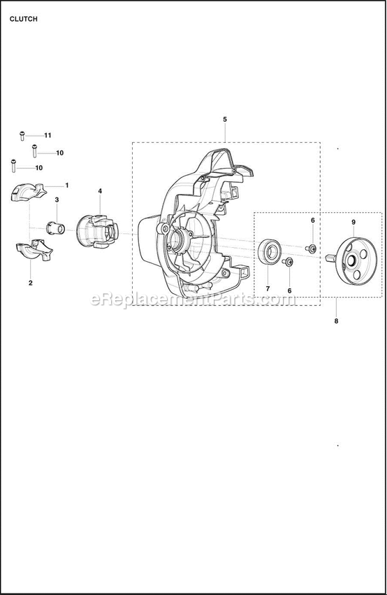 Clutch Diagram and Parts List for 330LK  Husqvarna Trimmer