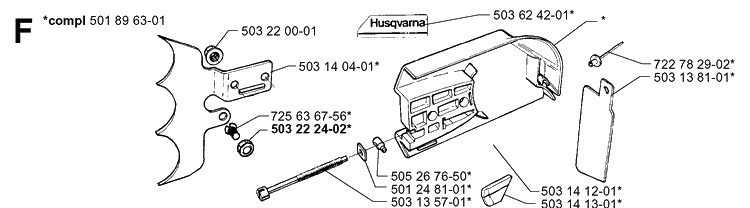 Chain Brake Diagram and Parts List for 3120 20000600001-20013500000 Husqvarna Chainsaw