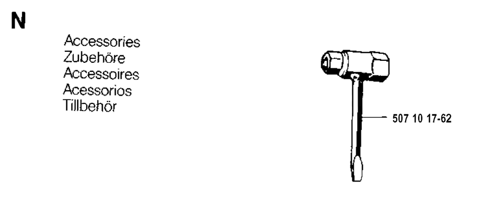 Accessories Diagram and Parts List for 35 19902200001 & Above Husqvarna Chainsaw