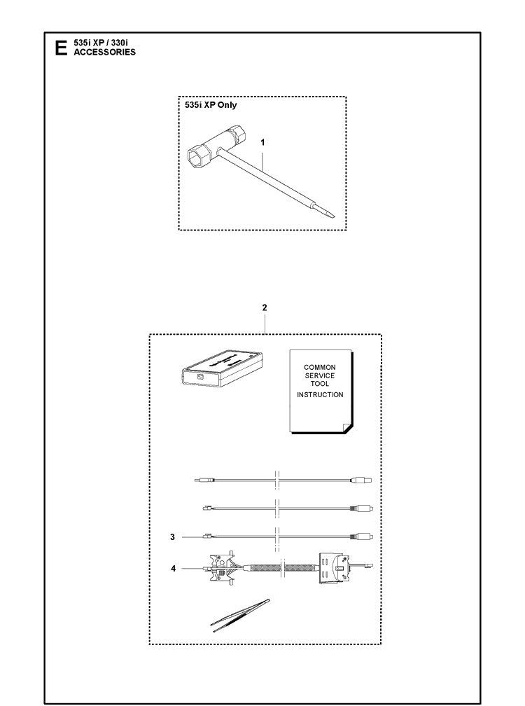 Accessories Diagram and Parts List for 330I  Husqvarna Chainsaw