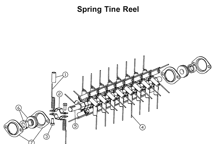 Spring Tine Diagram and Parts List for SD18 2001-03 Husqvarna Lawn Tractor Accessories