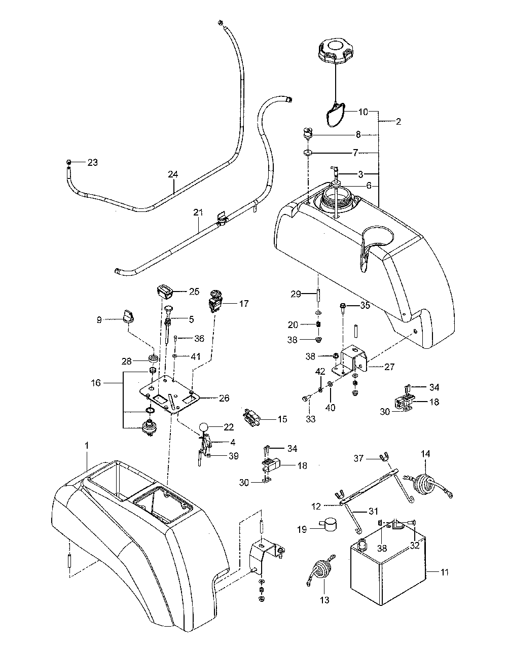 Ignition system Diagram and Parts List for 967277501-01  Husqvarna Lawn Mower