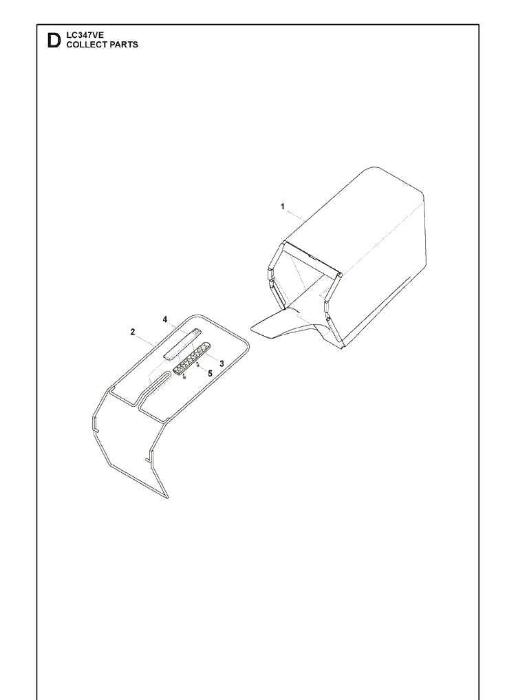 Bagger Diagram and Parts List for LC347VE (970541401)(2022) Husqvarna Lawn Mower