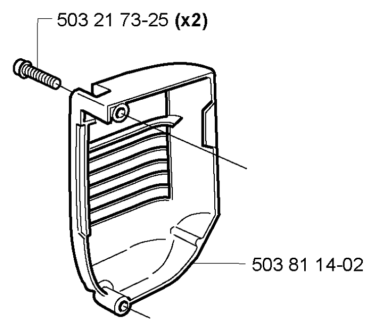 Muffler Cover Diagram and Parts List for 338XPT 2005-03 Husqvarna Chainsaw