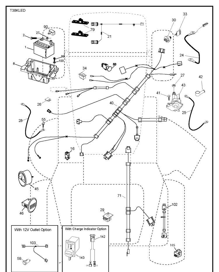 Electrical Diagram and Parts List for TS248XD  Husqvarna Lawn Tractor