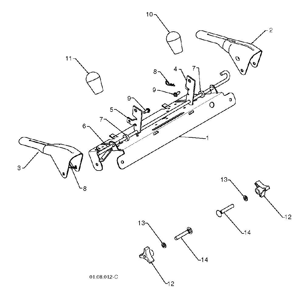Control Panel And Discharge Chute Diagram and Parts List for 12527SB96193005600 2010-07 Husqvarna Snow Blower