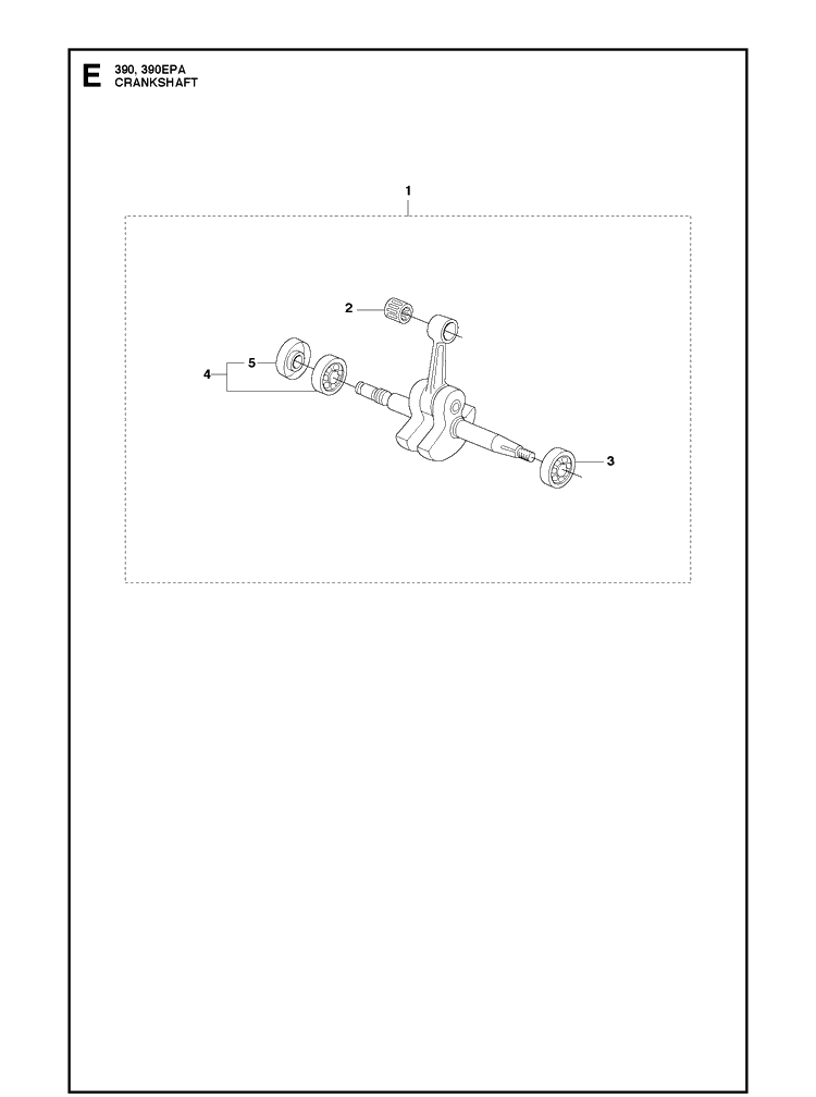 Crankshaft Diagram and Parts List for 390 2013-09 Husqvarna Chainsaw